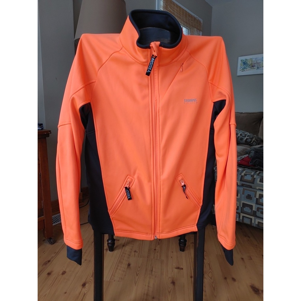 Running Room Fit Wear Men's Windbreaker Fleece Sz S Neon Orange - Picture 2 of 13
